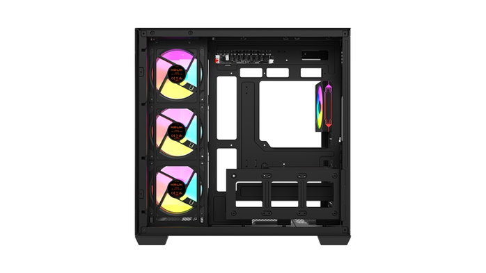 Krux Tano Gabinete PC con Vidrio Curvado, 4 Ventiladores ARGB PWM 120mm, USB-C, Hub PWM y ARGB