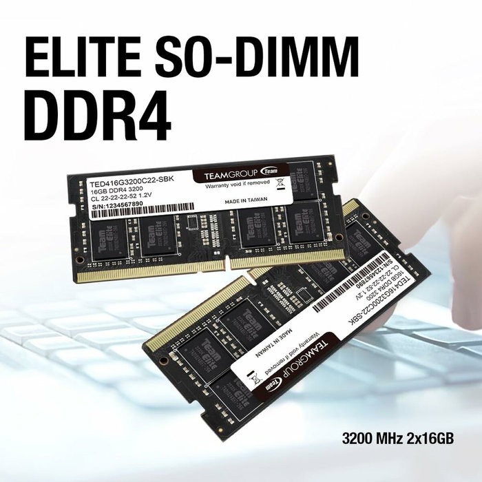 Team Group ELITE TED48G3200C22-S01 8 GB DDR4 3200 MHz SO-DIMM Team Group ELITE TED48G3200C22-S01 8 GB DDR4 3200 MHz SO-DIMM