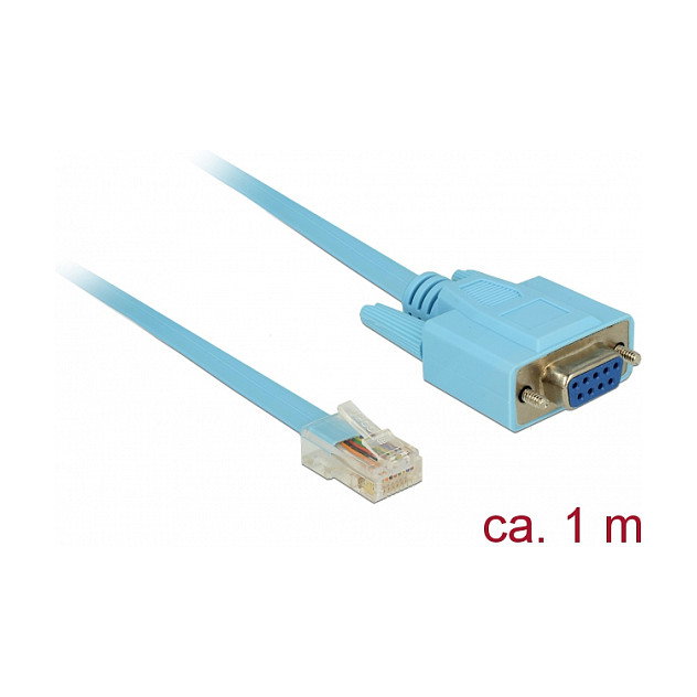 DeLOCK Adaptador RS-232 DB9 hembra a RJ45 macho 1 m 63341