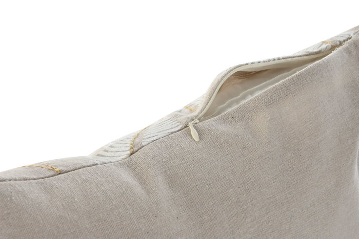 DKD Home Decor Pack de 2 Cojines Impresos Beige, Blanco y Dorado