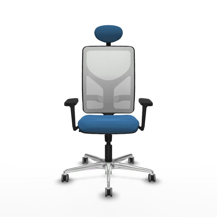 PIQUERAS Y CRESPO Silla de oficina Motilla Azul claro y Blanco con mecanismo Sincro