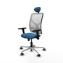 PIQUERAS Y CRESPO Silla de oficina Motilla Azul claro y Blanco con mecanismo Sincro