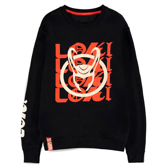 DIFUZED Sudadera Logo Text Loki Marvel Talla XL 60% Algodón 40% Poliéster
