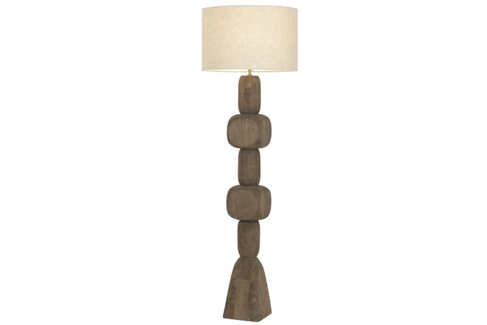 DKD Home Decor Lámpara de Pie Mango y Lino Natural/Beige 162 cm
