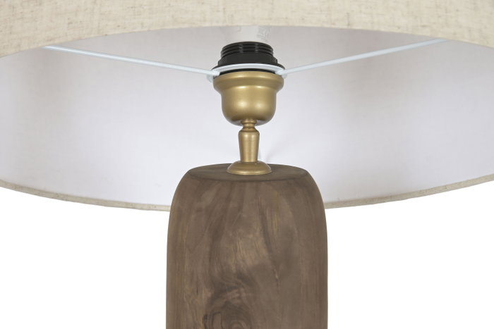 DKD Home Decor Lámpara de Pie Mango y Lino Natural/Beige 162 cm