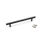 Emuca Lote de 10 tiradores para mueble Orlando, L210mm, intereje 160mm, Acero, Pintado negro