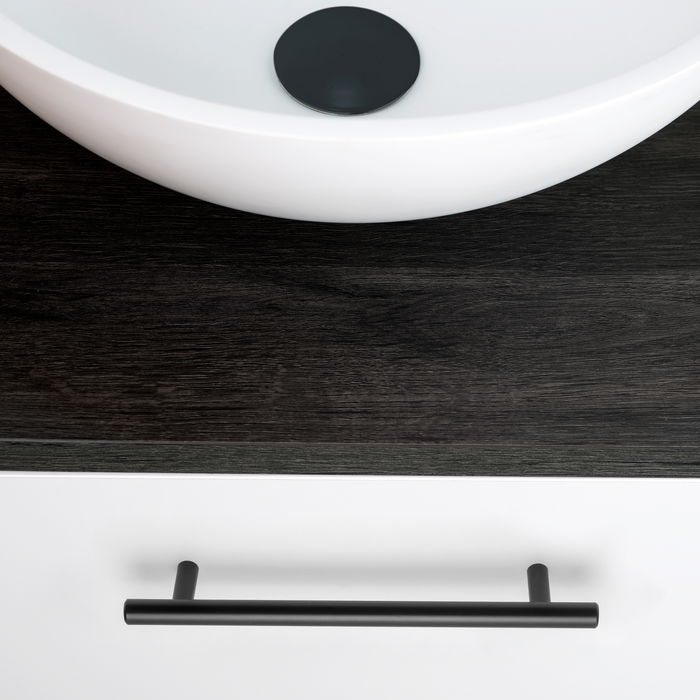 Emuca Lote de 10 tiradores para mueble Orlando, L210mm, intereje 160mm, Acero, Pintado negro