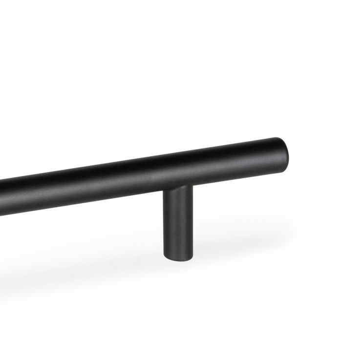 Emuca Lote de 10 tiradores para mueble Orlando, L210mm, intereje 160mm, Acero, Pintado negro