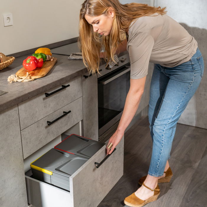 Emuca Lote de 10 tiradores para mueble Orlando, L210mm, intereje 160mm, Acero, Pintado negro