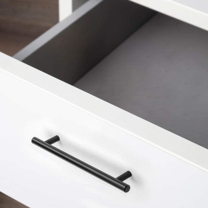 Emuca Lote de 10 tiradores para mueble Orlando, L210mm, intereje 160mm, Acero, Pintado negro