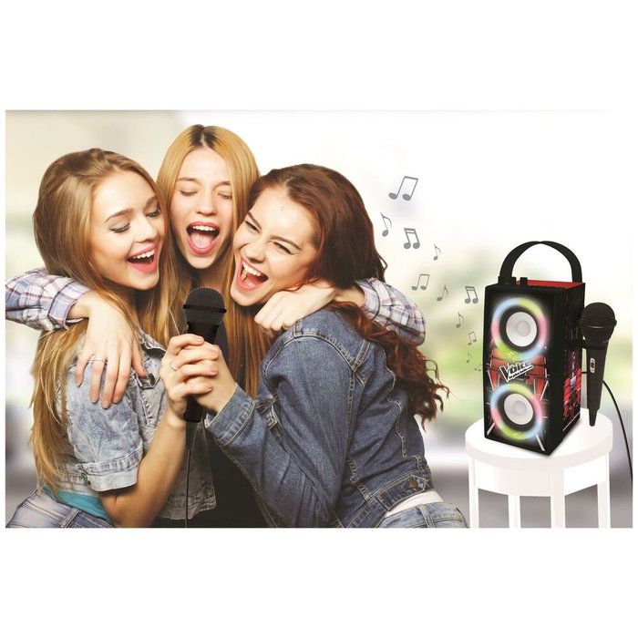 Lexibook THE VOICE - Altavoz Bluetooth portátil con micrófono y efectos de luz
