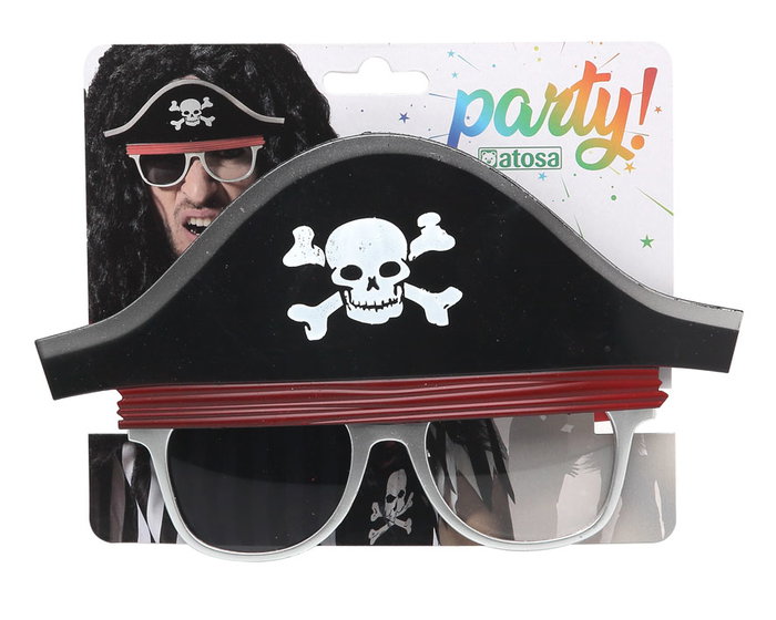 Atosa Gafas Capitán Pirata Divertidas con Parche, Barba y Pañuelo