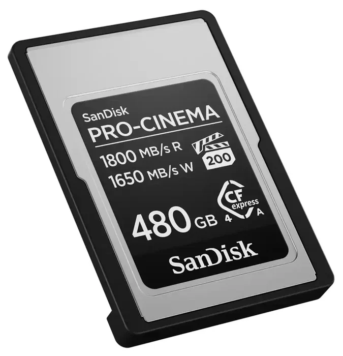SanDisk Pro-Cinema CFexpress Type A Card 480GB, 1800 MB/s, 1650 MB/s, IP57 Resistente al Agua, Polvo y Caídas - Tarjeta de Memoria
