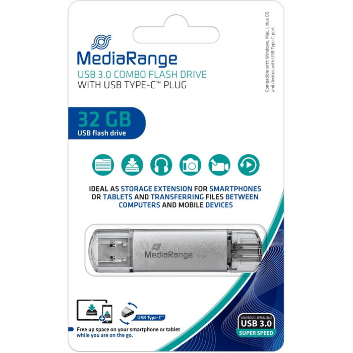 MEDIARANGE MediaRange MR936 USB Stick 32 GB con USB Type-C MEDIARANGE MediaRange MR936 USB Stick 32 GB con USB Type-C