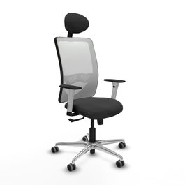 PIQUERAS Y CRESPO Silla de oficina Zulema con mecanismo Sincro, Gris oscuro y Blanco