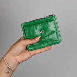 Zoozie Bags Billetera de Cuero con Soporte para Tarjetas, Verde, 11.5 x 9 cm