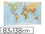 Faibo Mapa Mural Planisferio Plastificado Enrollado 83x138 cm