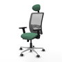 PIQUERAS Y CRESPO Silla de oficina Zulema con mecanismo Sincro/Traslack, Verde esmeralda y Gris