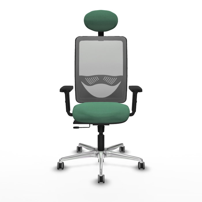 PIQUERAS Y CRESPO Silla de oficina Zulema con mecanismo Sincro/Traslack, Verde esmeralda y Gris