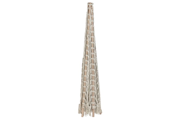 DKD Home Decor Tipi Scandi Crudo Algodón y Mango con Macré 170 x 170 x 150 cm
