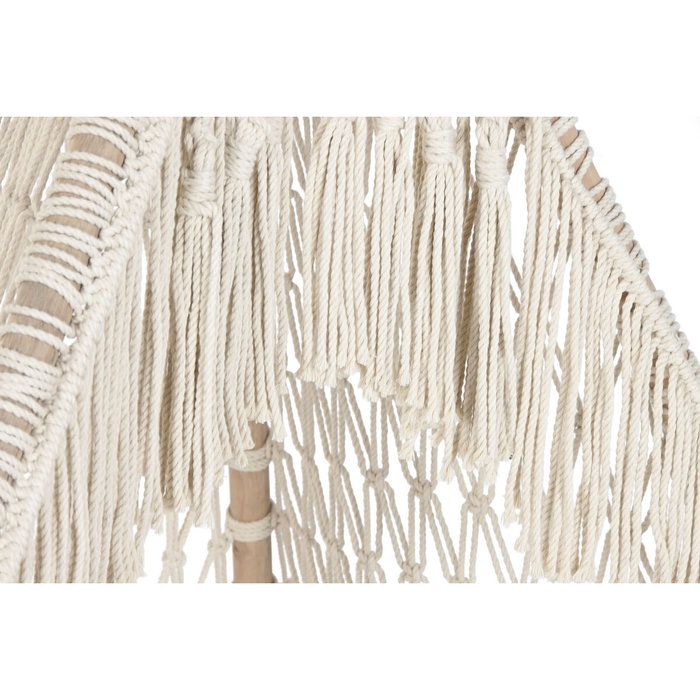 DKD Home Decor Tipi de Algodón y Mango con Macramé, Crudo