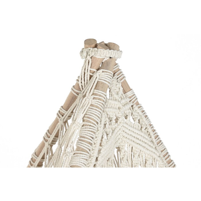 DKD Home Decor Tipi de Algodón y Mango con Macramé, Crudo