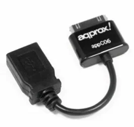 Approx Adaptador USB A a Apple 30-pin Negro APPC06