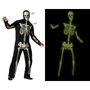 Disfraz de Esqueleto Adulto Hombre Halloween Brillante en la Oscuridad XXL con Mascara