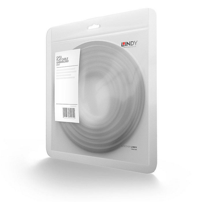 Lindy Cable de Red Plano Cat.6 U/UTP de 2m, Gris
