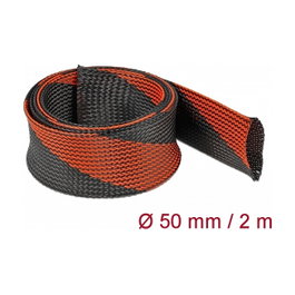 DeLOCK Funda trenzada estirable 2 m x 50 mm negro-rojo
