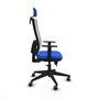 PIQUERAS Y CRESPO Silla de oficina Horna con mecanismo Sincro/Traslack, Azul y Blanco