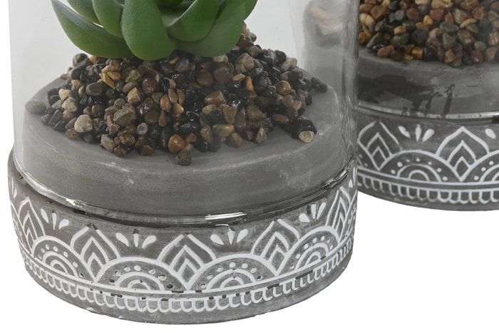 DKD Home Decor Planta Gris 12x18x12 cm (4 Unidades)