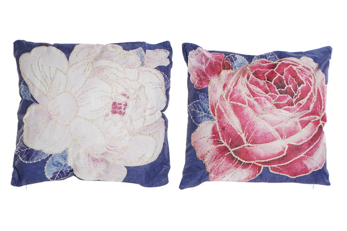 DKD Home Decor Cojín Poliéster Flor 45x10x45 cm Surtido de 2 piezas DKD Home Decor Cojín Poliéster Flor 45x10x45 cm Surtido de 2 piezas