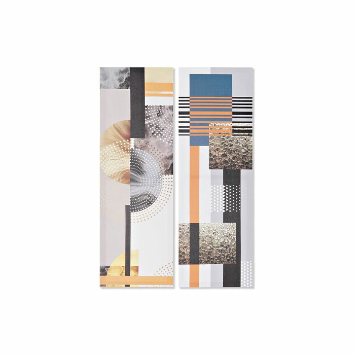 DKD Home Decor Set de 2 Cuadros Modernos de Lienzo y Pino 90x30x2 cm Multicolor DKD Home Decor Set de 2 Cuadros Modernos de Lienzo y Pino 90x30x2 cm Multicolor