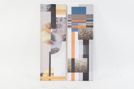 DKD Home Decor Cuadro Multicolor Lienzo y Pino 2 x 30 x 90 cm (2 Unidades) Moderno