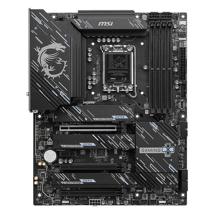 MSI Z890 GAMING PLUS WiFi - Placa Base ATX Intel LGA 1851 para Core Ultra Serie 2, Wi-Fi 7, Bluetooth 5.4, 4x M.2, DDR5 9200MHz, USB 3.2 Gen 2