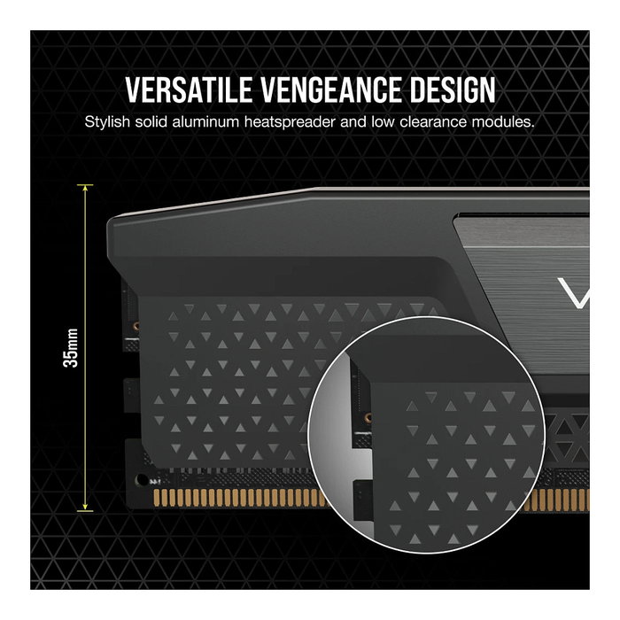 Corsair Vengeance DDR5 RAM 32 GB (2x16GB) 6000 MHz CL40 Kit de Memoria Negra para PC con Disipador