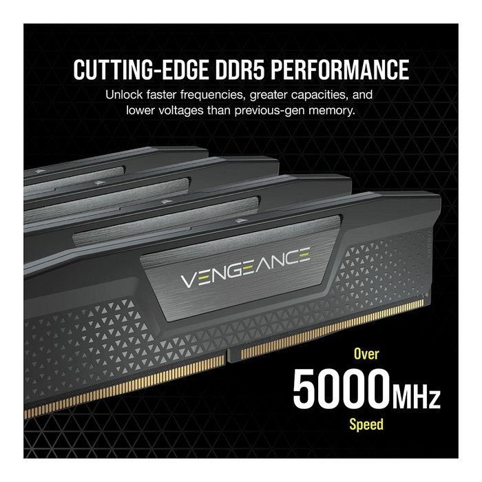 Corsair Vengeance DDR5 RAM 32 GB (2x16GB) 6000 MHz CL40 Kit de Memoria Negra para PC con Disipador