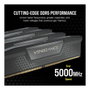 Corsair Vengeance DDR5 RAM 32 GB (2x16GB) 6000 MHz CL40 Kit de Memoria Negra para PC con Disipador