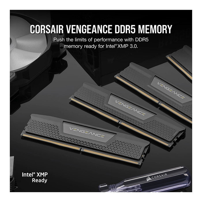 Corsair Vengeance DDR5 RAM 32 GB (2x16GB) 6000 MHz CL40 Kit de Memoria Negra para PC con Disipador