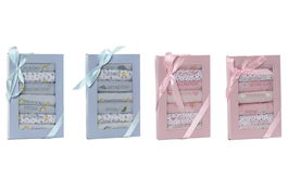 DKD Home Decor Babero Baby Azul Rosa 29 x 3 x 19 cm Set de 7 Algodón