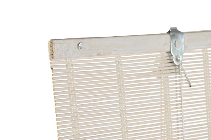 DKD Home Decor Estor de Bambú Enrollable Barnizado Blanco 90x175 cm