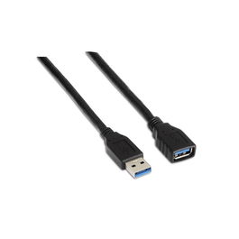 AISENS - CABLE USB 3.0, TIPO A/M-A/H, NEGRO, 1.0M