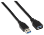 Aisens Cable de Extensión USB 3.2 Gen 1 Tipo A Macho a Hembra 1m Negro