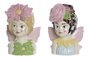 DKD Home Decor Macetero de Gres Hada Flor, Pack de 2 unidades