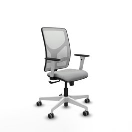PIQUERAS Y CRESPO Silla de oficina Motilla con mecanismo Sincro, Gris claro y Blanco