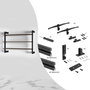 Emuca Kit de estructura modular Zero con herrajes para el montaje de fijación a pared, Aluminio y Zamak, Pintado negro texturizado