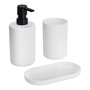 Allstar Set de Baño Fano Blanco - 3 Piezas: Vaso, Dispensador de Jabón y Jabonera de Plástico - Ref: Fano