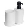 Allstar Set de Baño Fano Blanco - 3 Piezas: Vaso, Dispensador de Jabón y Jabonera de Plástico - Ref: Fano