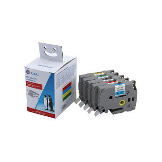 G&G Pack de 5 cintas de etiquetas de 12 mm para Brother TZe